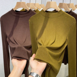 Lieoyuarn | Semi-high Collar Modal Inner Layer Tshirt Women