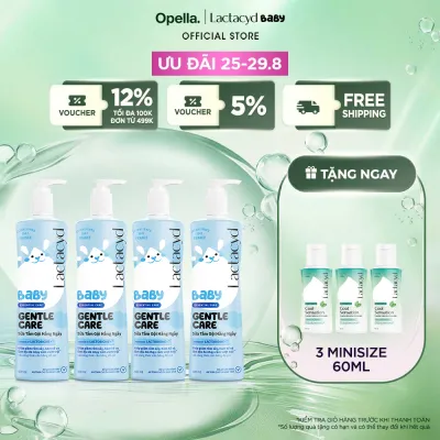 Bộ 4 Sữa Tắm Gội Trẻ Em Lactacyd Baby Gentle Care Bảo Vệ Dịu Nhẹ Cho Làn Da Nhạy Cảm 500ml