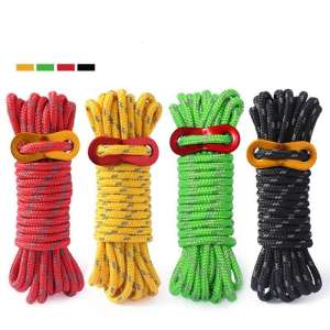 Outdoor camping reflective rope bold windproof canopy tent construction draw rope aluminum alloy buckle accessories 4mm