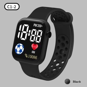 2025 LED Digital Watch For Kids Boys Girls Football Sports Watches Silicone Digital Watch Casual Childrens Electronic Wristwatch