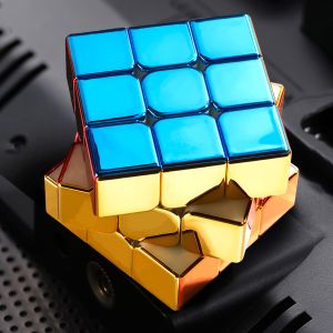 Mirror Surface Speed Cube 3x3 Mirror Surface Speed Cube - Original Stickerless Magic Cube - Shiny Puzzle Game and Brain Teasers