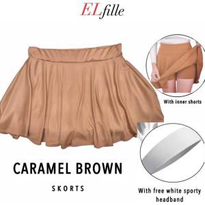 ELfille - Plus size skorts zumba dance costume neon black white casual skirt silky flowy w shorts