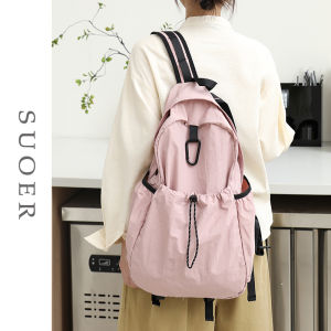 Nylon Canvas Backpack Womens Lightweight Casual All-Match Travel Backpack 2024 New Arrival Large Capacity Student Schoolbag