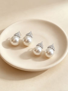 YISHU | Snow Queen Luxury Minimalist S925 Silver Pearl Earrings