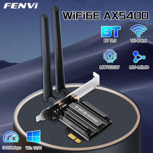 Fenvi | FENVI MT7922 5374Mbps WiFi 6E Adapter BT 5.3 Tri Band 2.4G/5G/6Ghz Wireless PCIE Adapter 802.11AX Network Card For PC Win 10/11