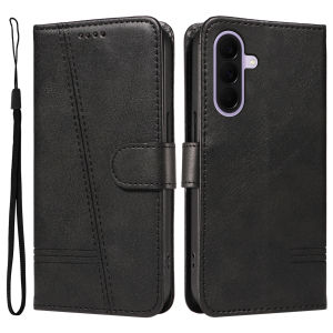 Leather Wallet Flip Case for Samsung Galaxy S22 S23 S24 S25 S26 FE Ultra Plus Edge | Stand Embossed Design Card Holder Cover