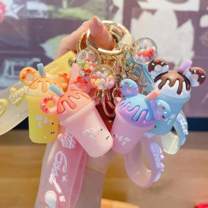 SHZTGM Hot Bán Cá Tính Sáng Tạo Ice Cream Shape Keychians Đối Với Phụ Nữ Dễ Thương Xe Túi Keychain Trang Trí Phụ Nữ Phụ Kiện Xu Hướng Đồ Trang Sức