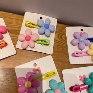 2pc Cute Flower Hairpin Hairgrip Hair Clips for Girls Women Kids Childs Vintage Gift Hair Accessories Party Holiday Ornamen