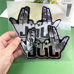 1PC 2025 New Funny JUL Finger Motorcycle Stickers Waterproof for Motorbike Bike Helmet DIY Scooter Fuel Tank Fairing Vinyl Decal