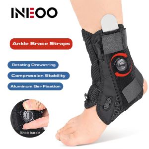 INEOO อุปกรณ์พยุงข้อเท้า1ชิ้นสายรัดศีรษะป้องกันปรับให้รองรับกับข้อเท้าได้สำหรับเล่นกีฬาข้อเท้าแตกเส้นเอ็นแพลง