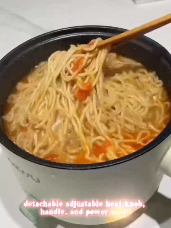 Electric Cooking Pot Multi-functional 1.8L Non-stick Mini Hot Pot Student Dormitory Steamer Skillet Portable Frying Pan