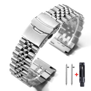 Dây Đeo Đồng Hồ Bằng Thép Không Gỉ Đầu Thẳng 18mm-24mm Dây Đeo Kim Loại Cho Seiko SKX007/009 Vòng Đeo Tay Jubilee Tương Thích Với Đồng Hồ Truyền Thống