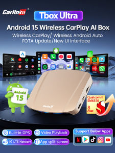 Carlinkit  Android 15 AI Box Ultra 8+256G Wireless Carplay Car Streaming Box Android Auto Wireless Adapter Qualcomm SM6350 Support Youtube/Netflix