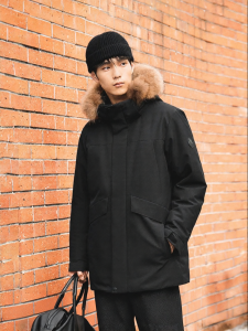 Warm Hooded Down Jacket Long