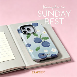 Potdemiel | Blueberry Branch For Case For iPhone 17 16 15 14 Plus 13 Pro Max Shockproof Hard Cover CaseChic