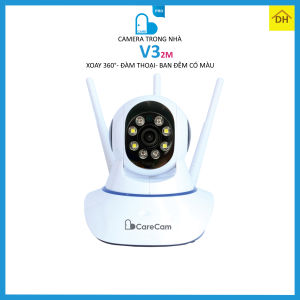 Camera CARECAM V3 3 Râu Xoay 360 Độ Full HD 2.0MP 1080p- Đàm Thoại 2 Chiều- Báo Động Chống Trộm- Ban Đêm Có Màu- Wifi Không Dây Trong Nhà