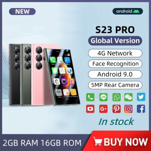 SOYES S23 PRO Ultra-Thin Mini 4G สมาร์ทโฟน3.0นิ้ว Quad Core 2GB RAM 16GB ROM 5MP กล้องด้านหลัง1950mAh WiFi Hotspot Bluetooth GPS Android 9.0 Dual SIM Face Recognition โทรศัพท์มือถือขนาดเล็ก