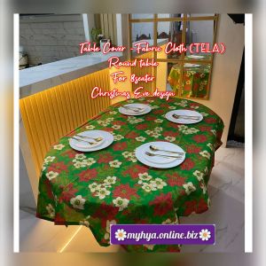 glamour 8seater round table cloth cover Christmas Eve design RECTANGULAR flat weave 1.5mx8feet/ CHRISTMAS home decoration table cover