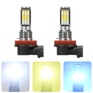 KEVANLY | 2PCS H8 H11 Fog Light LED Bulbs 36SMD High Power Universal Car Headlight Super Bright 3 Color Driving Running Lamps 12V-36V