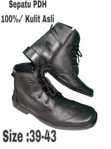 Sepatu Pentofel Pdh Zipper Pria 100%Kulit Sapi Asli