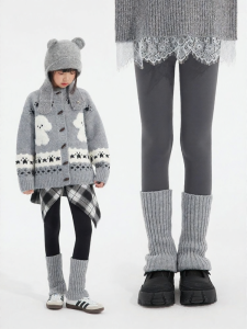 iplant | Spring 2026 New Faux Two-Piece Shark Pattern Yoga Pants For Girls