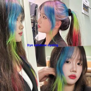 Phấn Nhuộm Tóc Màu Cầu Vồng Màu Hồng Pha Trộn Màu Hồng Đào Màu Tím Pha Trộn Màu Tóc Nhuộm Tóc Màu Sắc Nhuộm Tóc Lâu Trôi