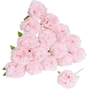 3/5/10Pcs 20cm Peony Artificial Flowers Heads With Stem for Home Room Decor Wedding Decoration DIY Craft Wreath Gifts Accessory