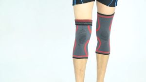 CD Pelindung Lutut Olahraga Futsal GYM Basket Knee Support Brace Nylon Elastis 1 PCS - HITAM