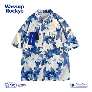 Wassup Rocky Summer Shirt Mens Beach Short Sleeve Floral Print Casual Loose Fit Polyester Blend No Iron Treatment Trendy