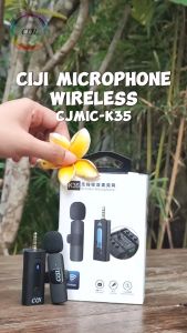 CIJI K35 Mikrofon Lavalier Nirkabel Universal Plug 3.5mm Hitam - Audio Hi-Fi dan Audio Mobil