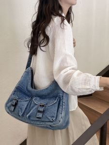MIRUIDUO | utility bag Retro Casual Denim Crossbody Bag with Multiple Pockets
