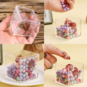 【Free Shipping】5.5cm Plastic Transparent Storage Box 130ml Square Plastic Box Transparent Crystal Muddy Mouth Candy Boxes