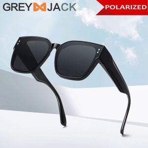 Grey Jack Kacamata Sunglasses Polarized Style Simple Oversized TR90 Bentuk Kotak Besar Fashion Wanita dan Pria Perlindungan UV400 7520