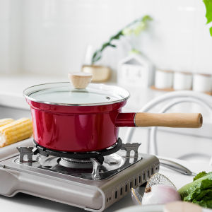 [Flaw] Enamel Enamel Thickened 18cm Single Handle Milk Pot Enamel Pan Soup Pot Induction Cooker Pot for Gas Stove Can Be Boiled