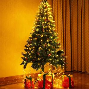 1PC 2M400LED USB Christmas Tree String Lights8 lighting modesleather line wreath decoration light holiday atmosphere lighting