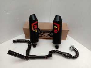knalpot racing norifumi rv-1 cabang / doubel silincer silinser pnp klx dtracker crf wr155 full hitam bass gahar