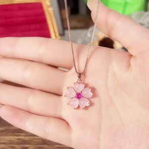 Huitan Fancy Flower Necklace Women Temperament Sweet Chain Neck Female Party Accessories Anniversary Love Gift Fashion Jewelry