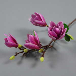 SMR | Artificial Flower Silk Magnolia Bouquet Diy Photo Props Wedding Bridal Garland Table Party Vase Home Outdoor Garden Decoration