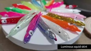 Bộ Mồi Câu Mực Phát Sáng ShareShark 5 Chiếc Chất Liệu Cao Su Mềm Kiểu Dáng Bạch Tuộc Mồi Giả Dạng Váy Mực Dành Cho Cá Mú Cá Ngừ Nước Mặn Kích Thước 5-12cm