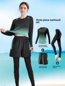 HROLRN | New UV Protection Long Sleeve Pants Swimsuit Set Plus Size Modest