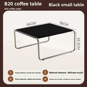 B20 Lazio Coffee Table Industrial Vintage Style Metal Frame Square Combination Tea Table Simple Design No Storage No Wheels