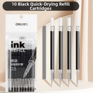 deli | Bullet Tip Press Type Quick Drying Refill 0.5mm
