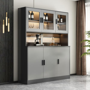 Eco-Friendly Solid Wood Dining Room Cabinet Integrated against Wall Small Apartment Kitchen Storage Rack Living Room Restaurant