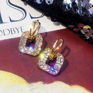 (COD) Anting wanita fashion square full diamond earrings ready stock