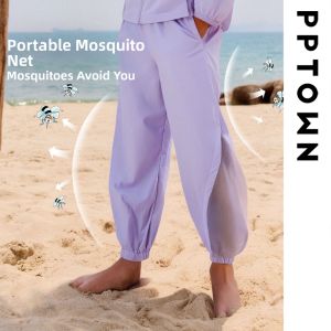 PPTOWN | Mosquito Repellent Girls Pants Loose and Leisure Drawstring Trousers
