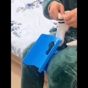 Easy-Grip Blue Plastic Sock Aid Tool with Support Base - Ideal for Elderly Pregnant & Disabled - Perfect Holiday Gift for Thanksgiving & Christmas