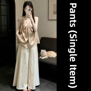 PEIZIXUAN | Classic Casual Womens Outfit Sleeveless Top and Wide Leg Skirt Pant Set Summer