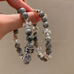 Retro Shengluo Heart Bracelet Trendy Cool Handsome Cross Mens and Womens Bracelets Beaded Stylish Student Couple Bracelet Gift