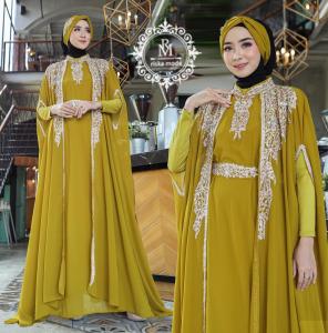 ADHIL COLLECTION: Model Baju Gamis Kaftan Aameena Ceruty Babydoll Terbaru Terlaris Viral Mewah Lebaran Hitam Marun Sage Navy
