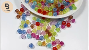 DIY Blingz 25g 50g 8mm & 10mm One Color Acrylic Cracked Beads For DIY Bracelet Necklace Jewelry Making
